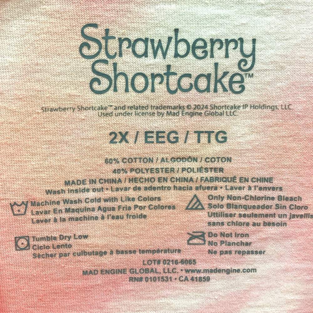 Strawberry Shortcake Graphic Crop Top T-Shirt - Size Extra Extra Large XXL - NWT - Picture 3 of 3
